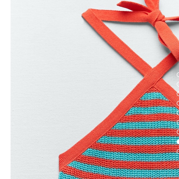 Zara multicolored halter neck knit top - Picture 6 of 7